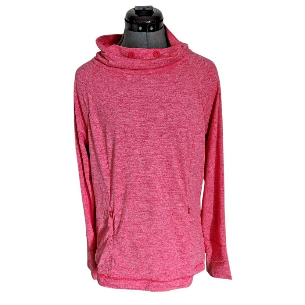 Tommy Bahama IslandZone Pink Heather Cowl Neck Pullover Sweatshirt Womens M